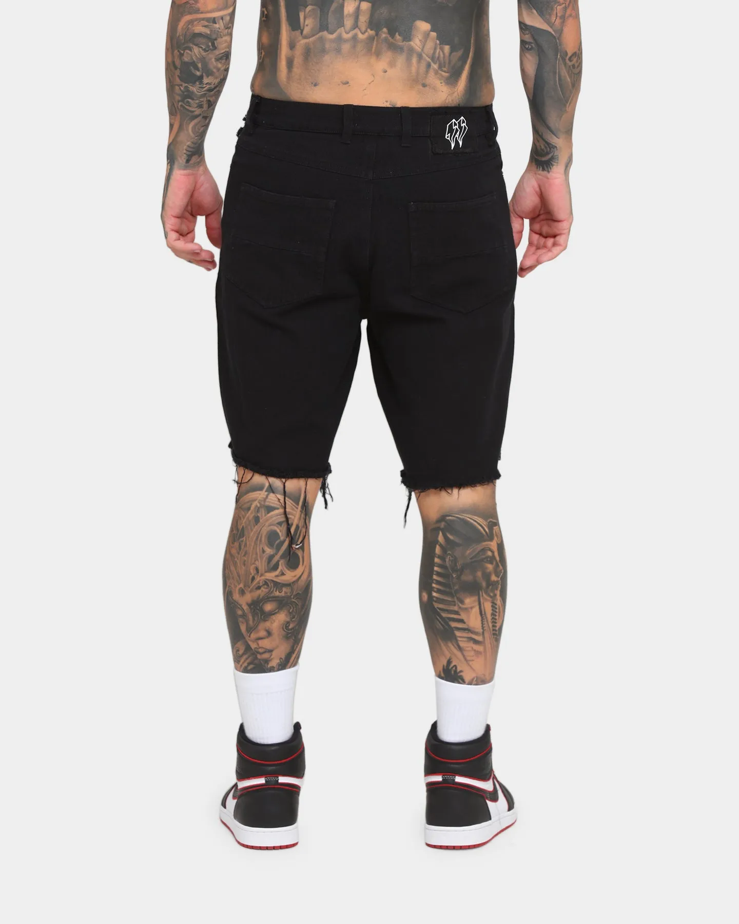 EN ES Apollo Raw Denim Shorts Washed Black