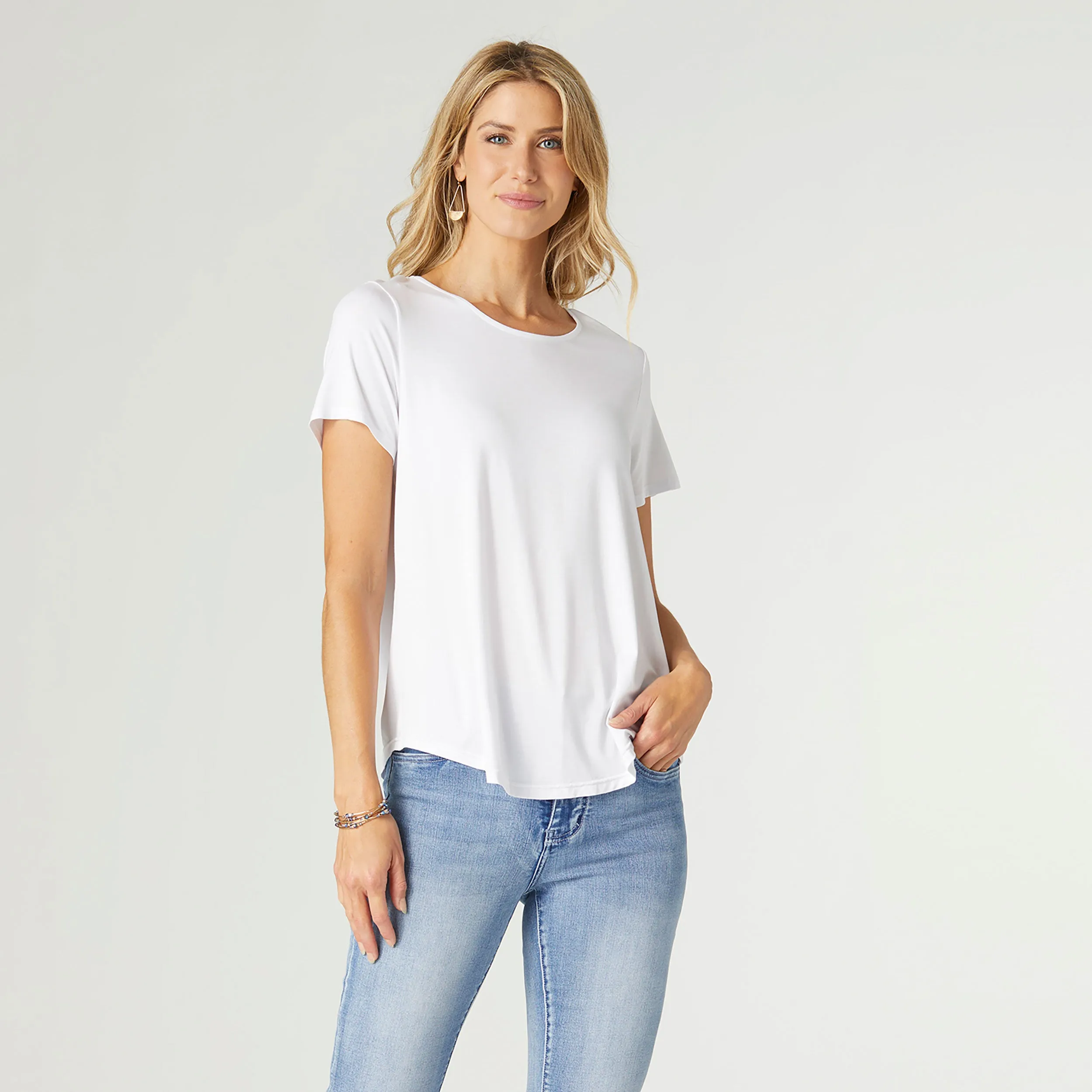 Erin Pleat Back Tee - White