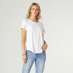 Erin Pleat Back Tee - White
