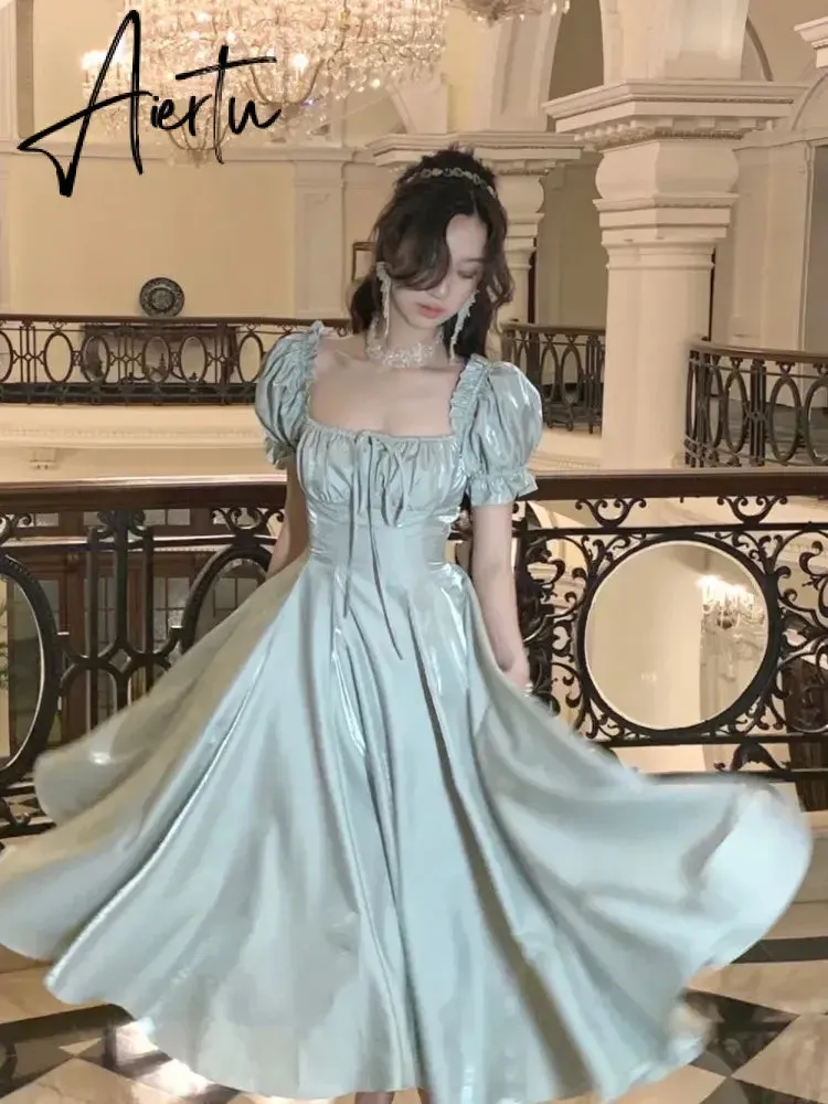French Vintage Burgundy Evening Party Dress Women  Summer Elegant Romantic Prom Vestidos Korean A-line Graduation Dresses