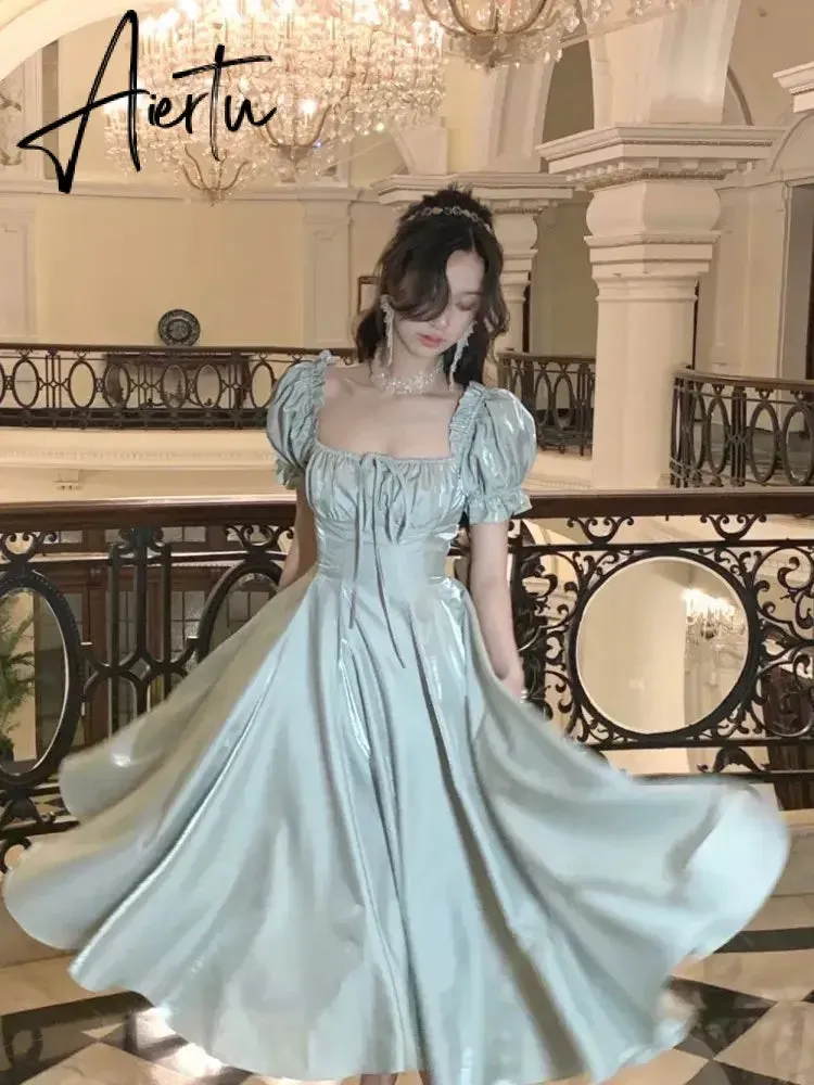 French Vintage Burgundy Evening Party Dress Women  Summer Elegant Romantic Prom Vestidos Korean A-line Graduation Dresses