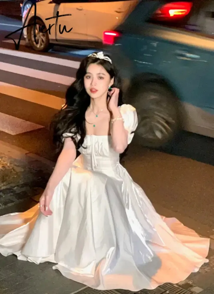 French Vintage Burgundy Evening Party Dress Women  Summer Elegant Romantic Prom Vestidos Korean A-line Graduation Dresses