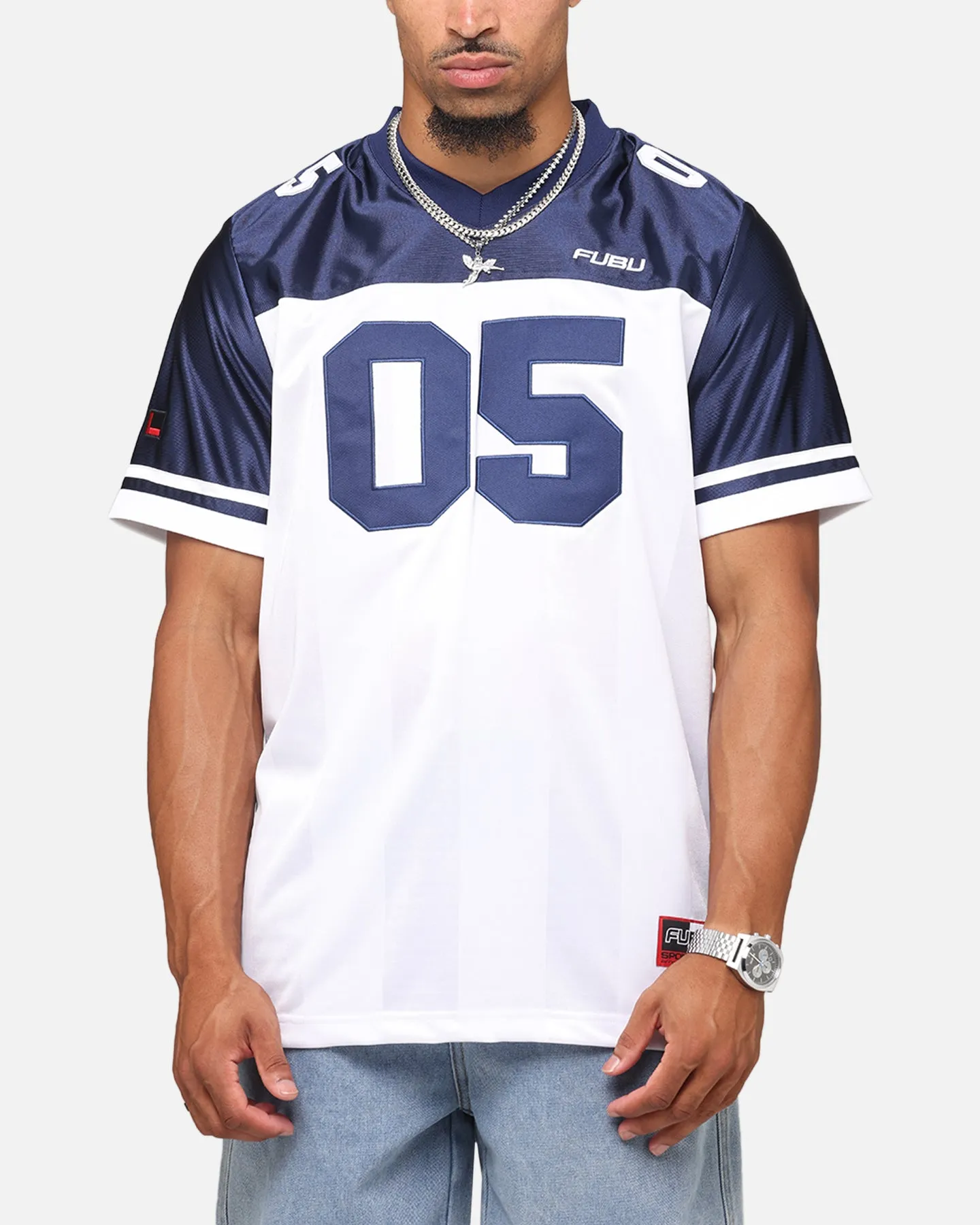 Fubu Football Jersey White/Navy