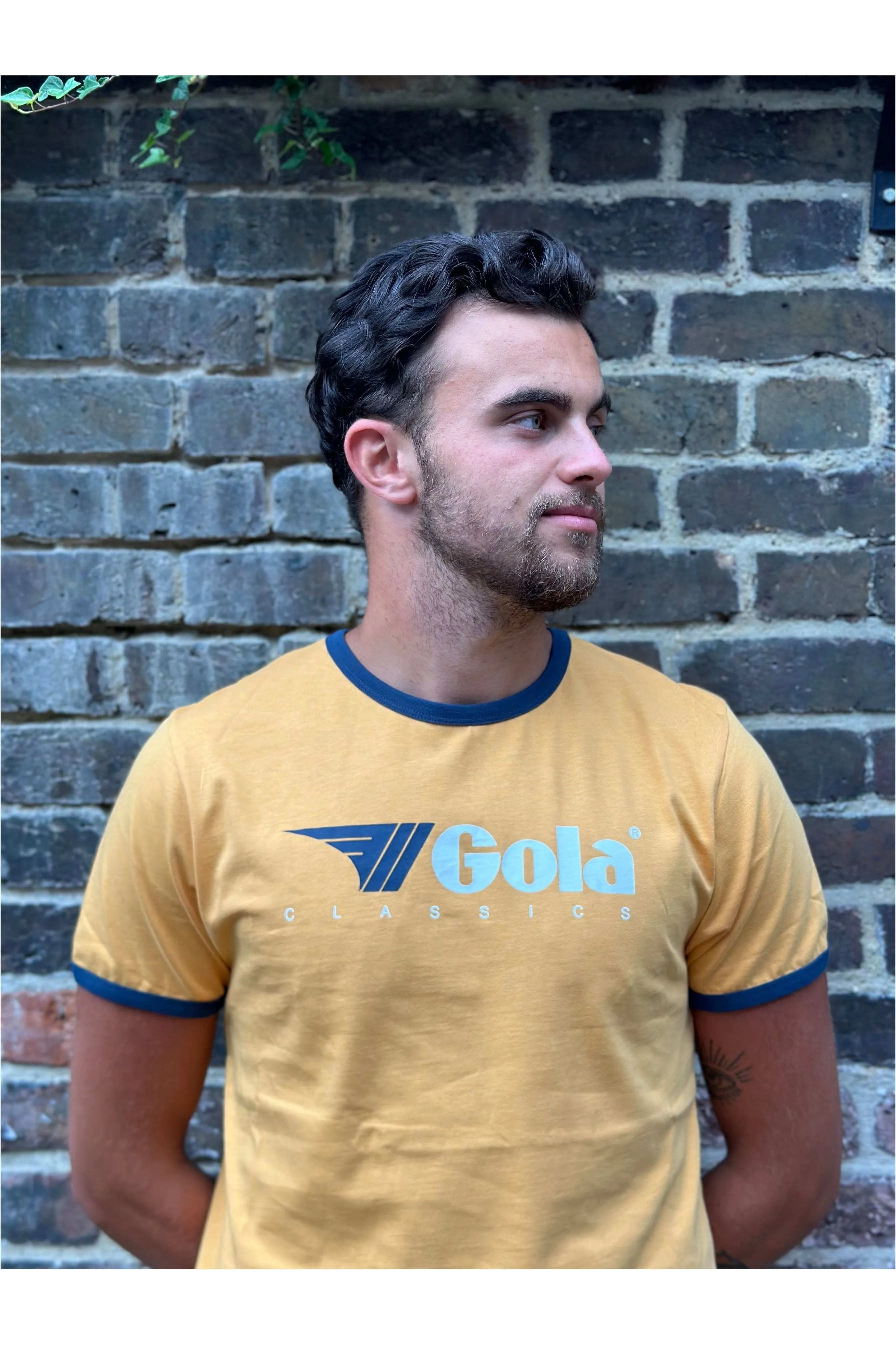 Gola - Gold & Navy Short Sleeve Ringer - T-Shirt