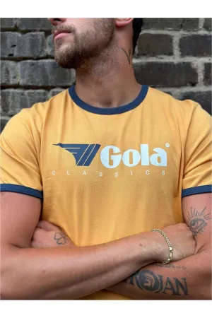 Gola - Gold & Navy Short Sleeve Ringer - T-Shirt