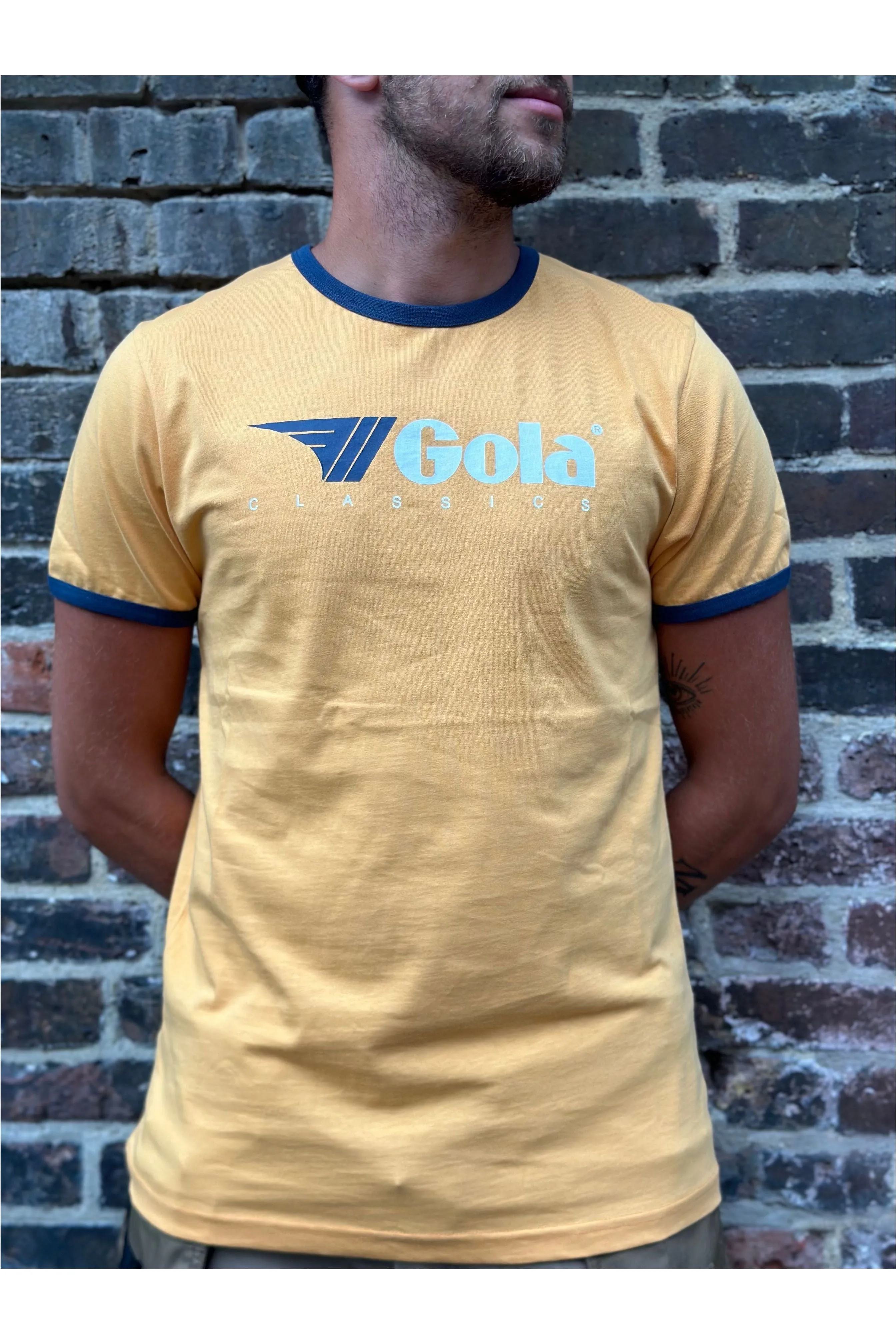Gola - Gold & Navy Short Sleeve Ringer - T-Shirt