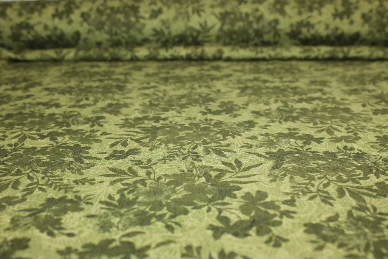 Green Gables Floral Cotton - Greens