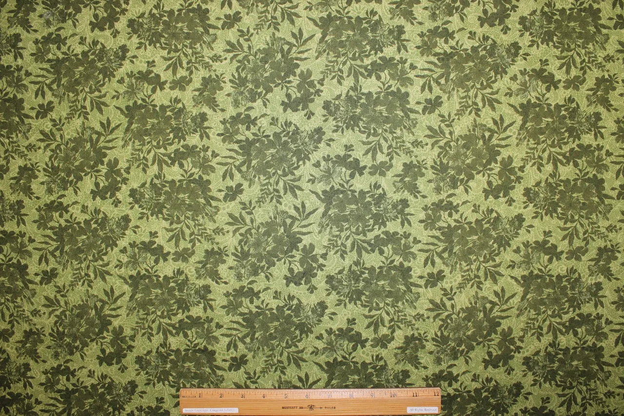 Green Gables Floral Cotton - Greens