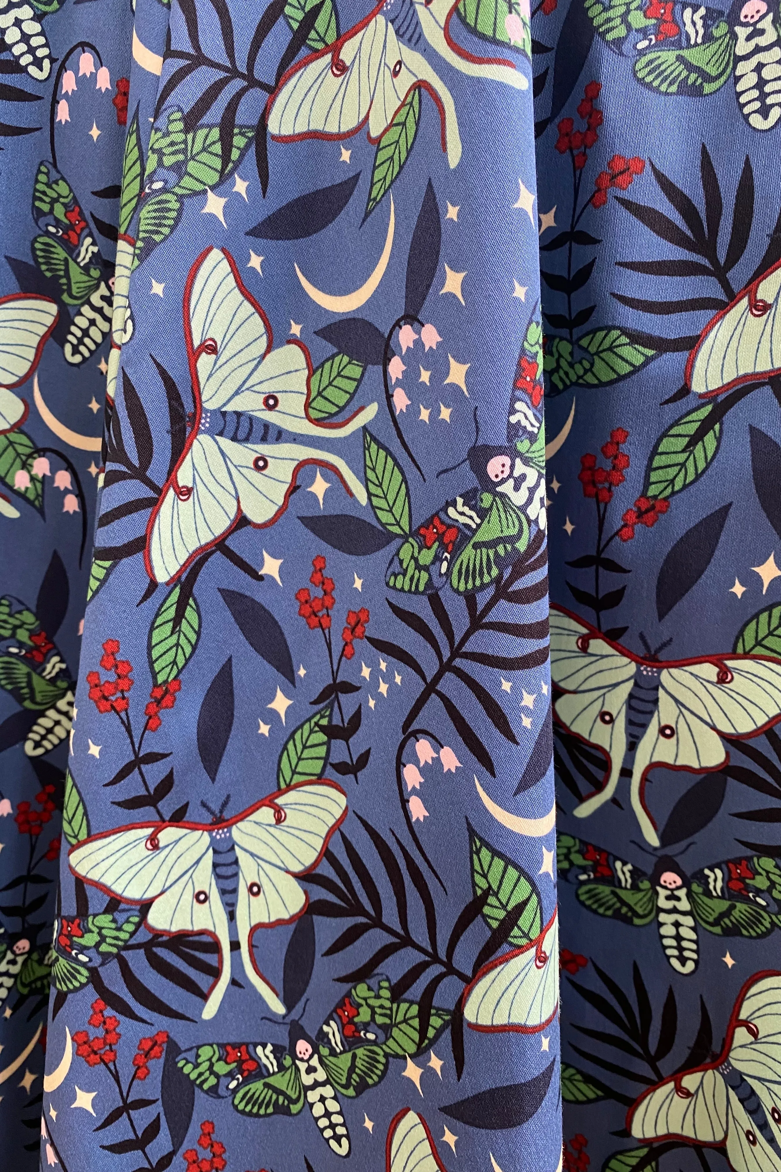 Green Nocturnal Moth Full Skirt by Eva Rose