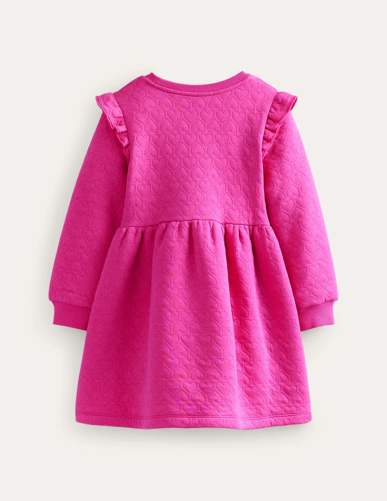 Heart Jacquard Sweat Dress-Phlox Pink