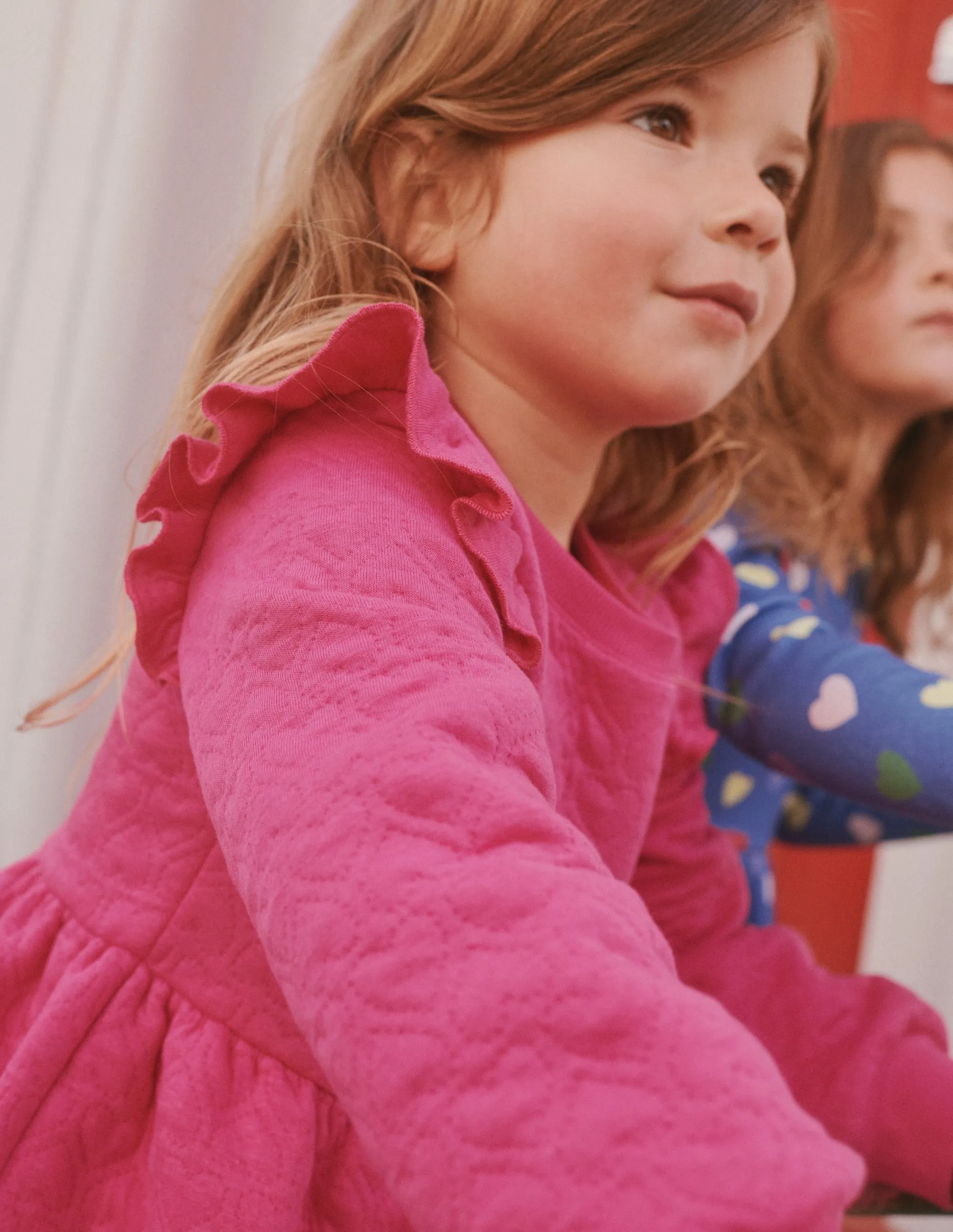 Heart Jacquard Sweat Dress-Phlox Pink