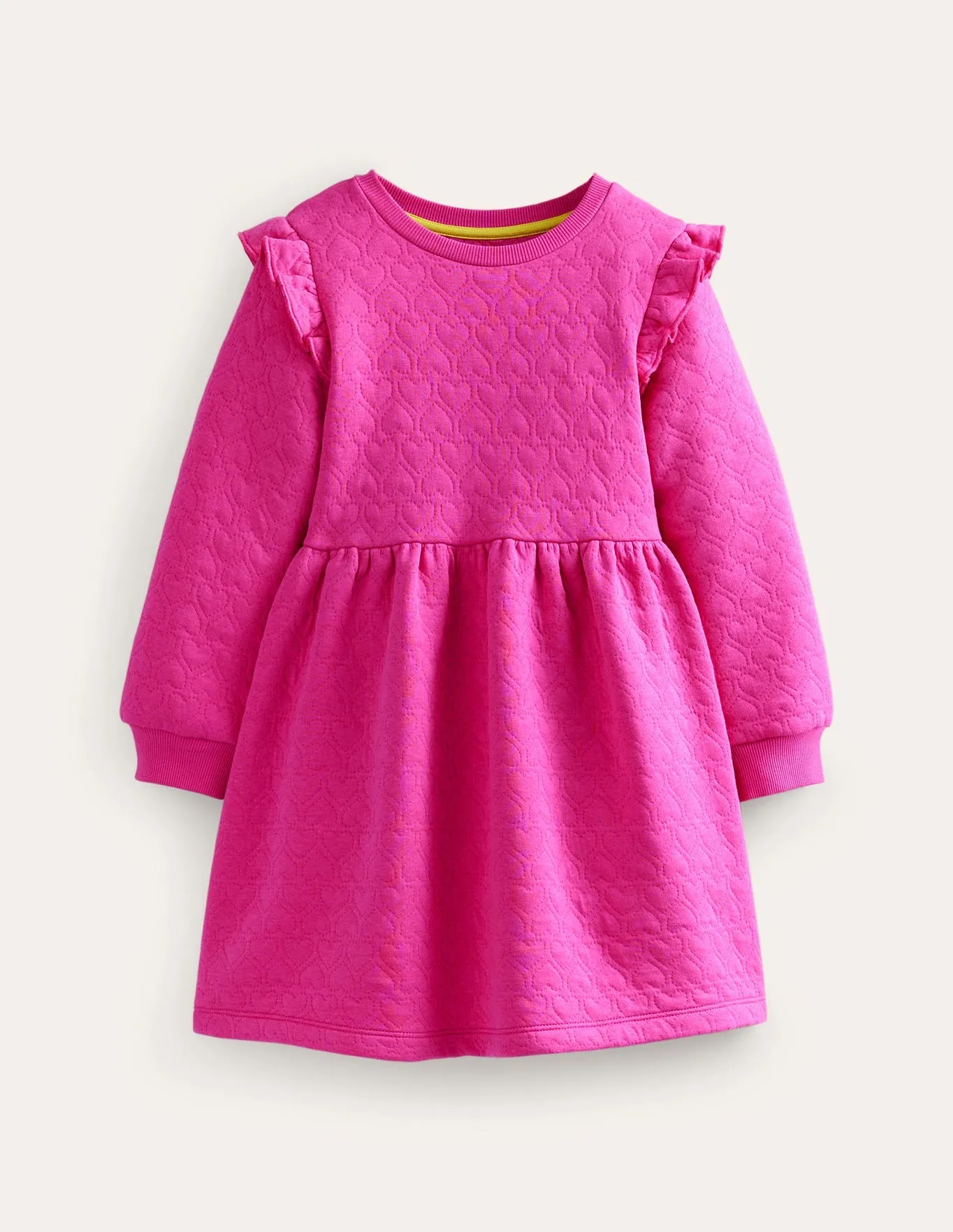 Heart Jacquard Sweat Dress-Phlox Pink