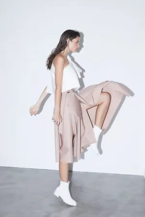 HOLBOX light pink - cotton folded wrap skirt