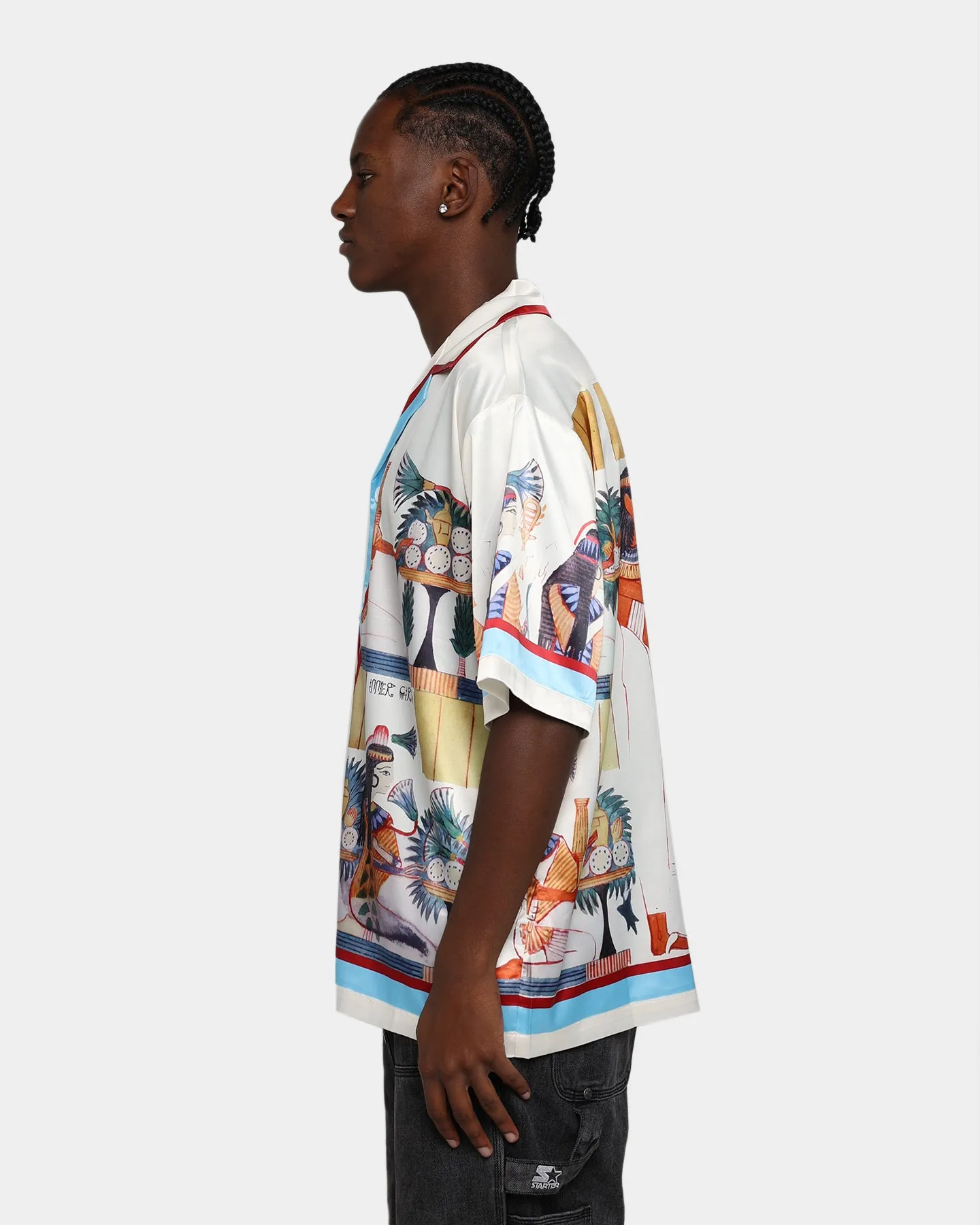 International Collective Ancient Scriptures Button Down Shirt White