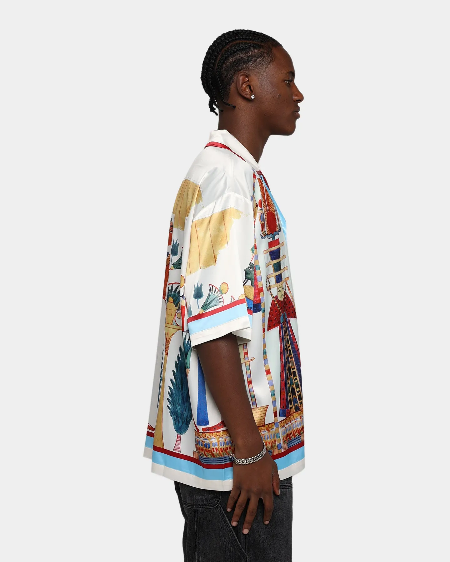 International Collective Ancient Scriptures Button Down Shirt White