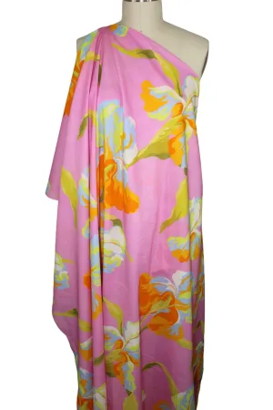 Irises on Parade Cotton Voile - Brights on Pink