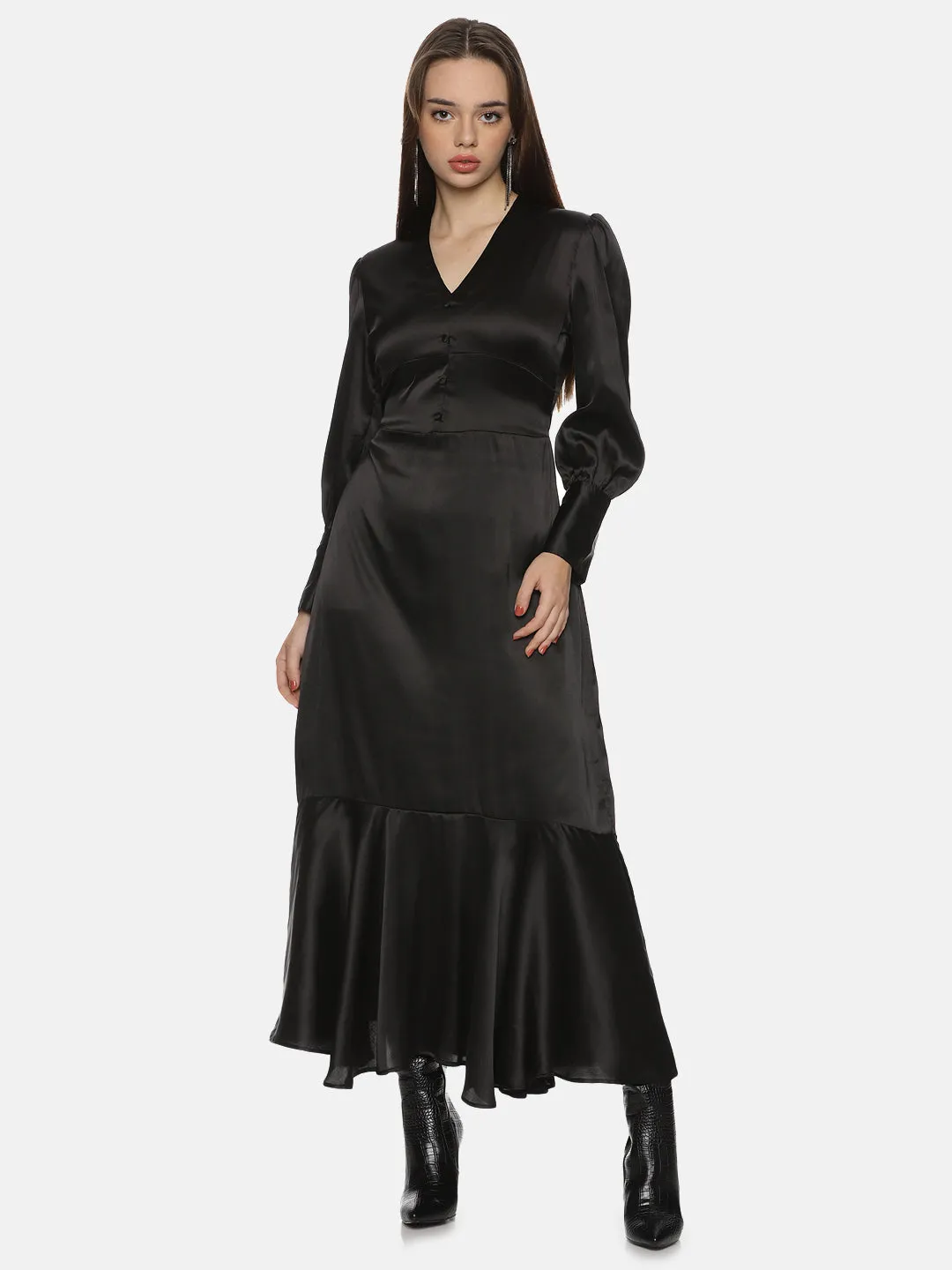 IS.U Black Vintage Maxi Dress