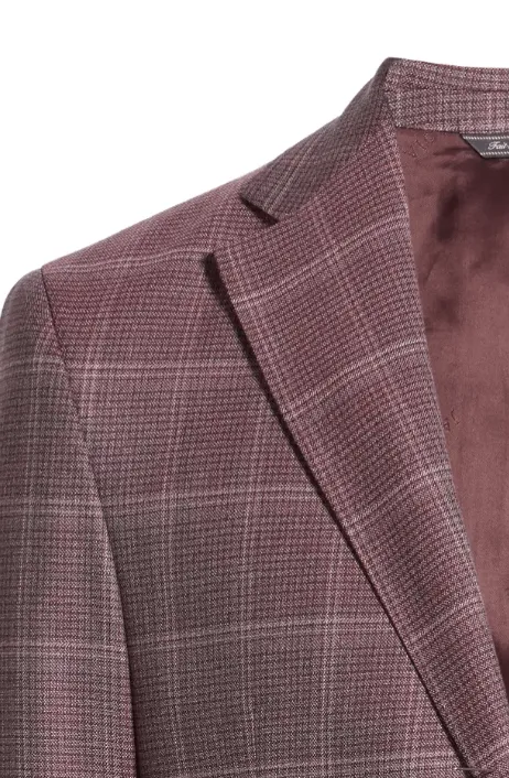 Jack Victor Brick Plaid Midland Sport Coat - N1221217