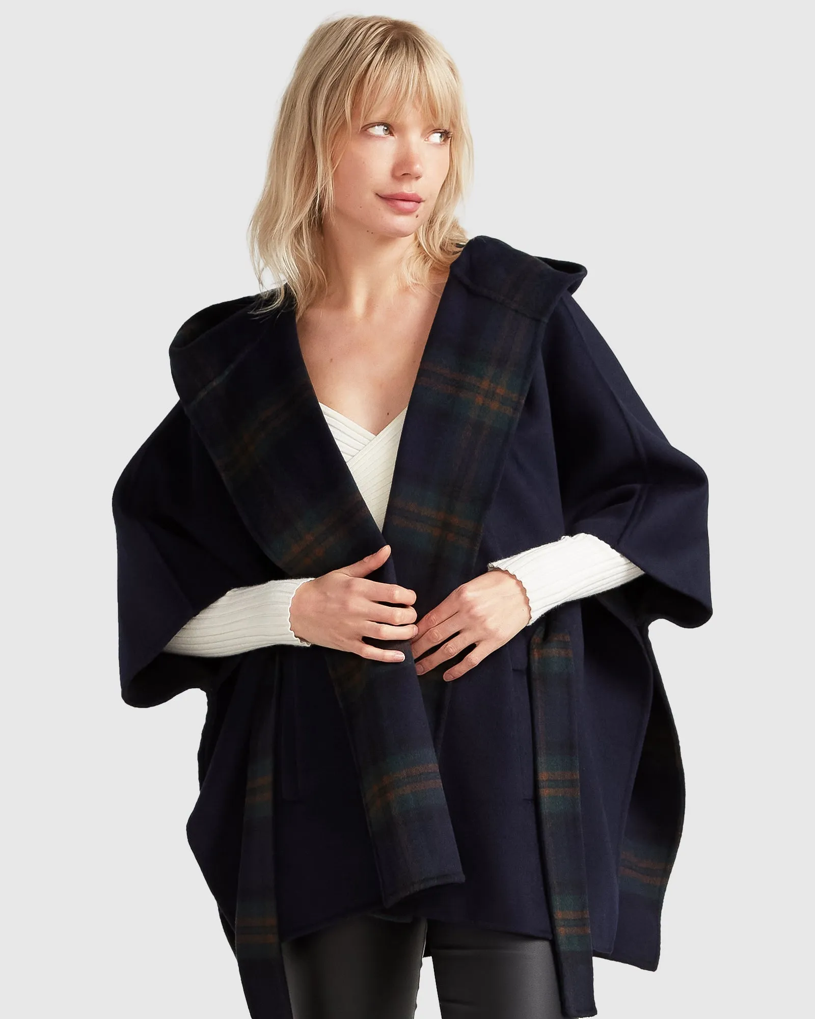 Jackson Landing Wool Blend Cape Coat - French Navy