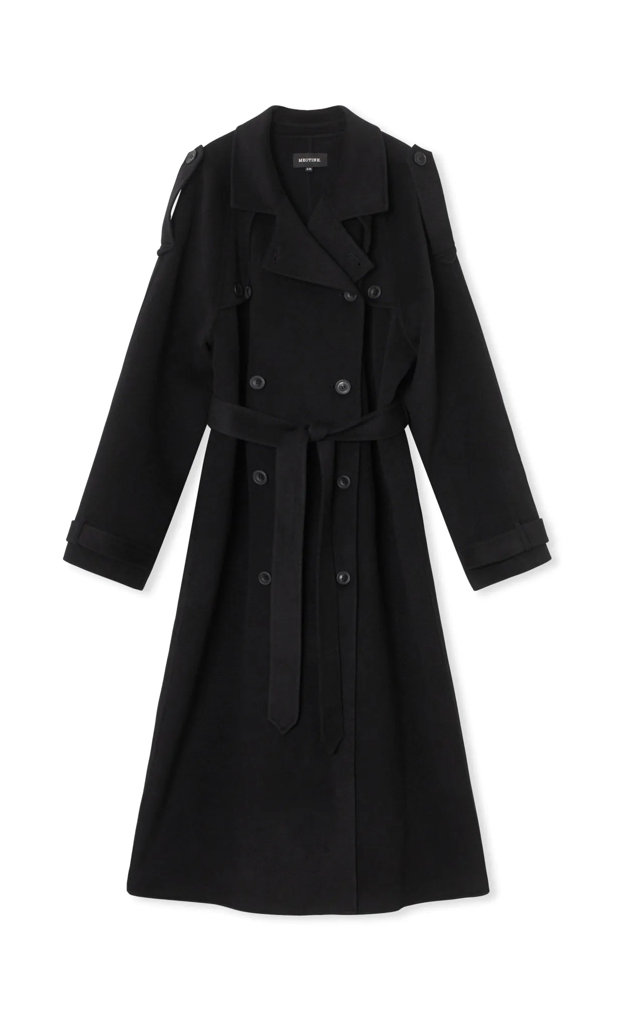 JOHN TRENCHCOAT - WOOL - BLACK