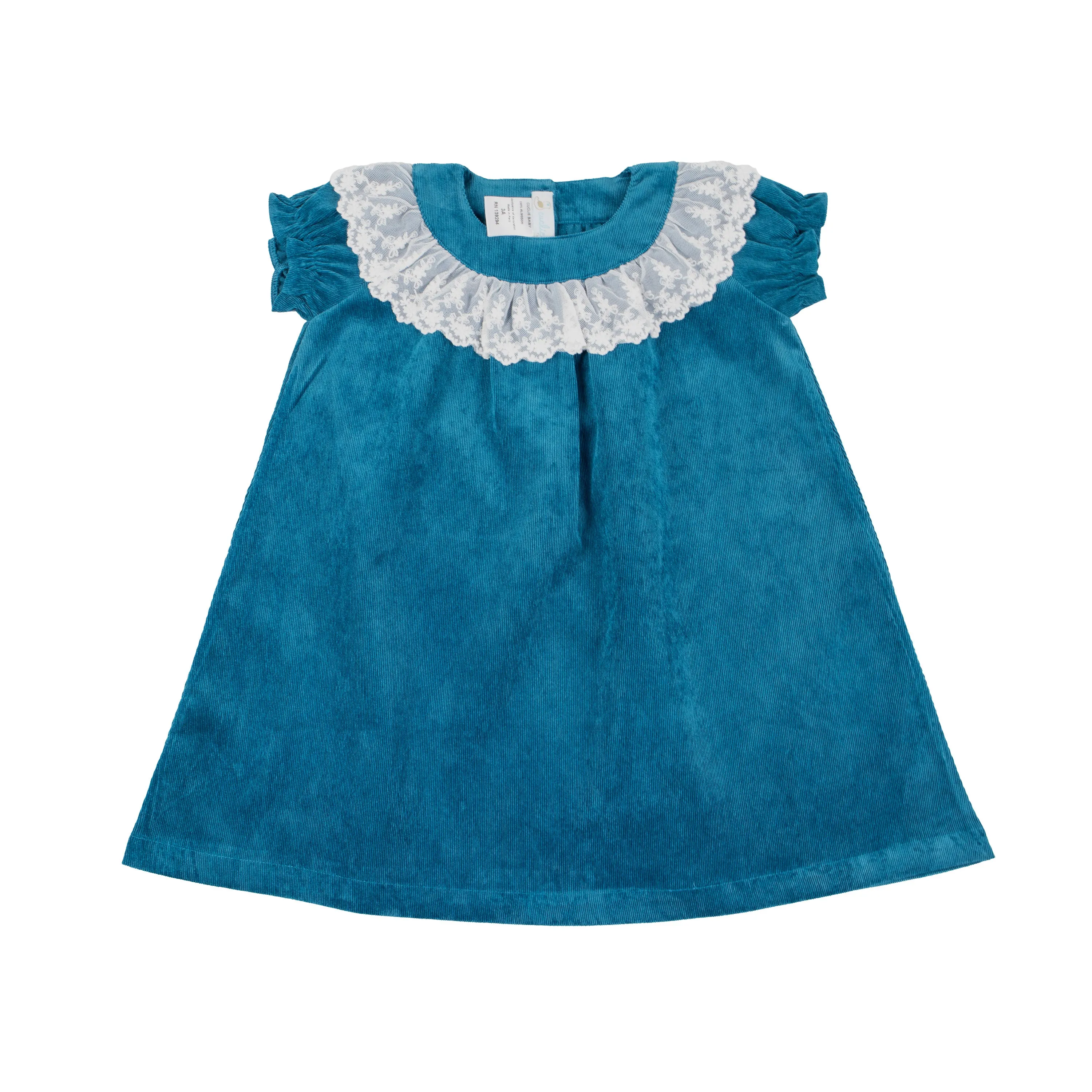 Lace Collar Corduroy Dress
