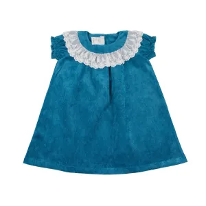 Lace Collar Corduroy Dress