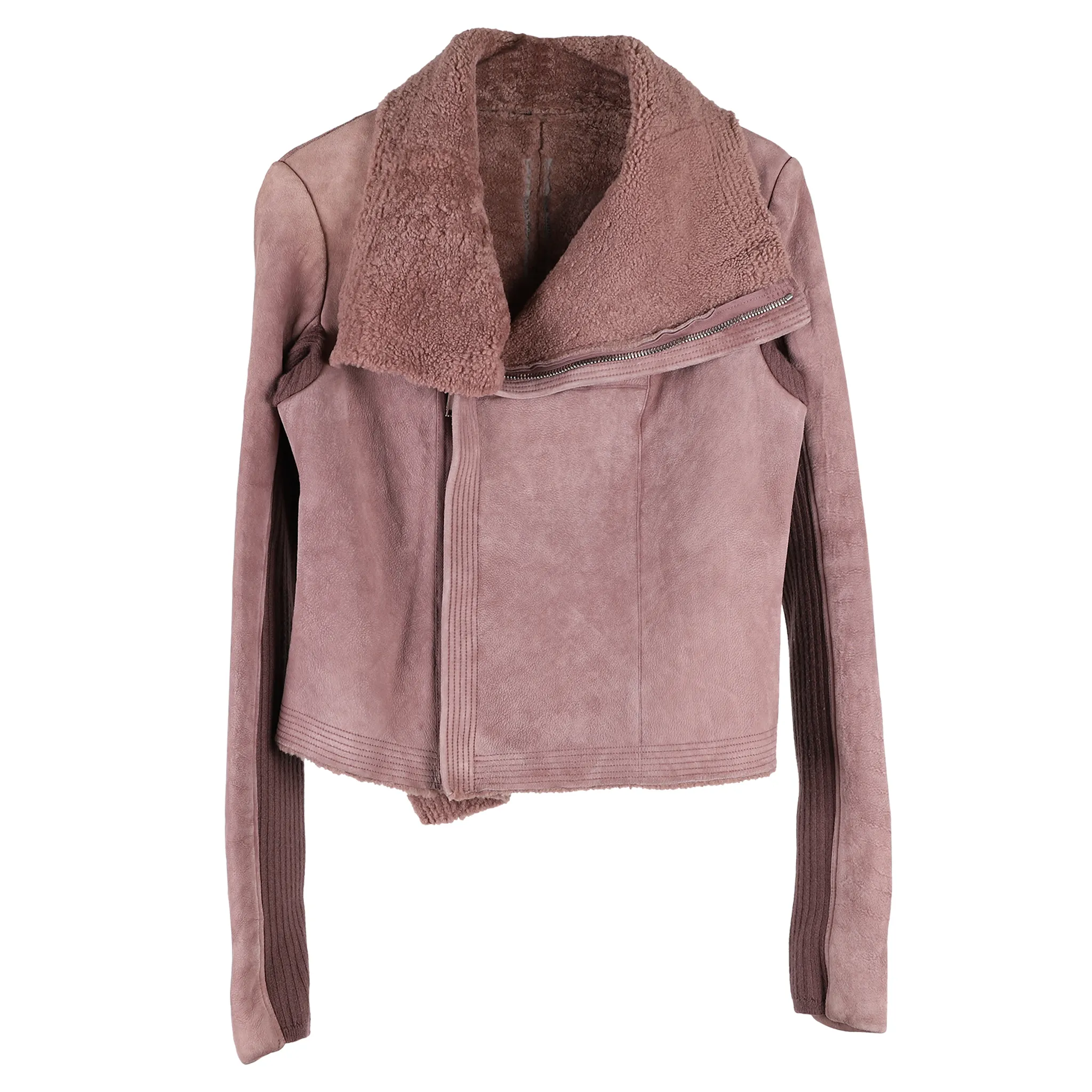 LEATHER BIKER JACKET / PURPLE