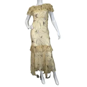 Marni Yellow Maxi Dress with Birds