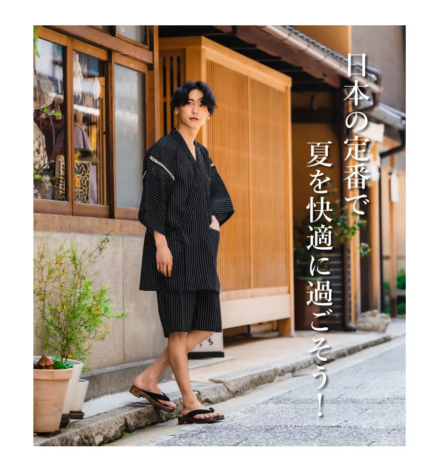 Men's Japanese Kimono Jinbeis, Short Sleeve & Pants Summer M, L, XL