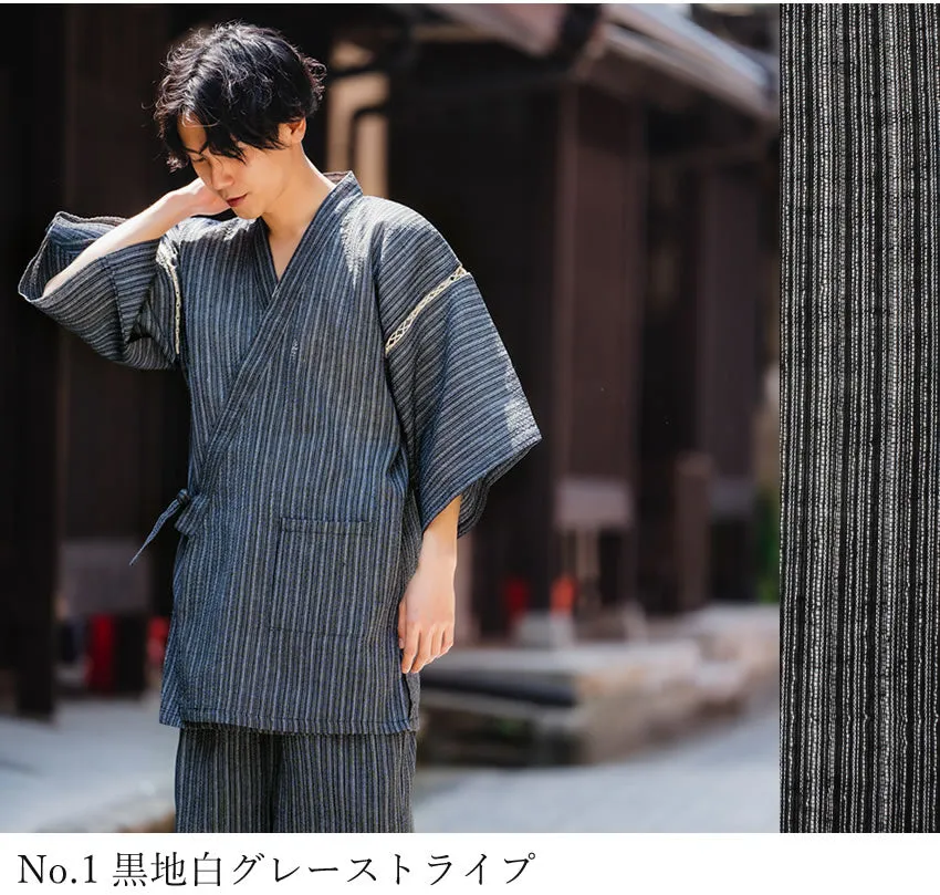Men's Japanese Kimono Jinbeis, Short Sleeve & Pants Summer M, L, XL