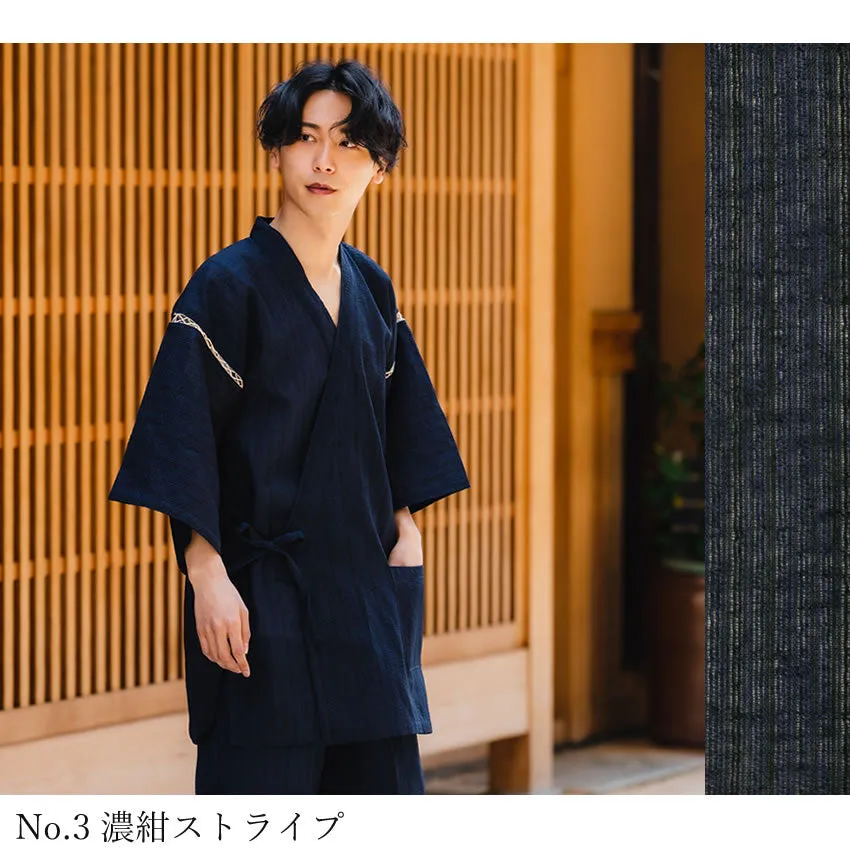 Men's Japanese Kimono Jinbeis, Short Sleeve & Pants Summer M, L, XL
