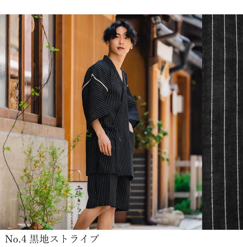 Men's Japanese Kimono Jinbeis, Short Sleeve & Pants Summer M, L, XL