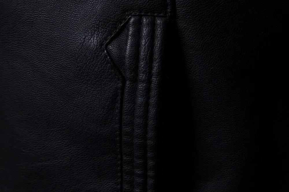 Men's Leather Jacket Slim-Fit Collar PU Leather Jacket Coat