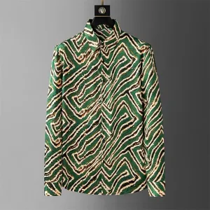 Men's Long Sleeve Striped Shirt: Casual Loose Fit, Streetwear, Social, Hawaiian Style