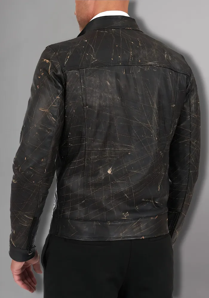 Mens Vintage Motorcycle Cafe Racer  Leather Jacket