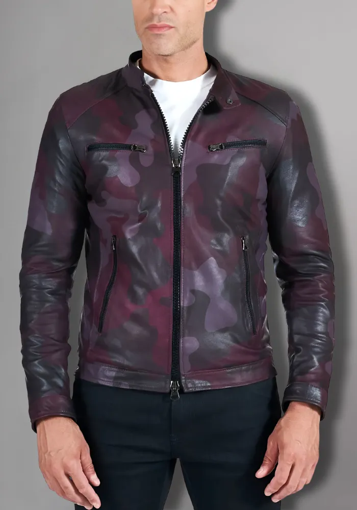 Mens Vintage Motorcycle Cafe Racer  Leather Jacket