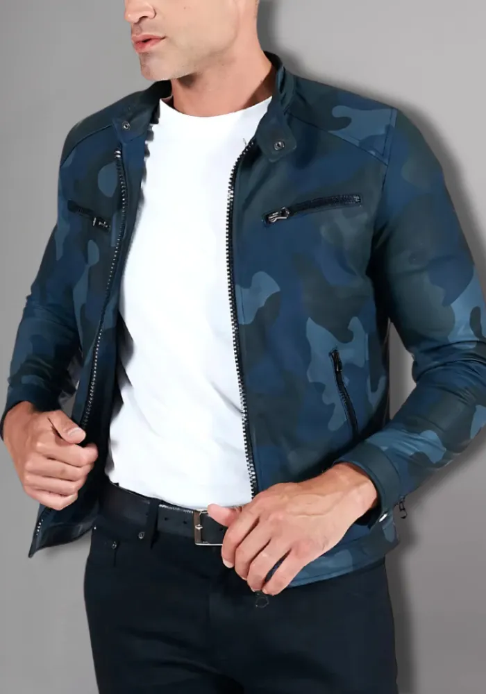Mens Vintage Motorcycle Cafe Racer  Leather Jacket