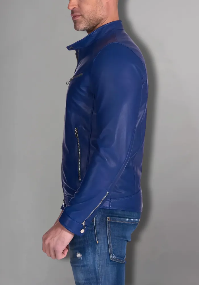 Mens Vintage Motorcycle Cafe Racer  Leather Jacket