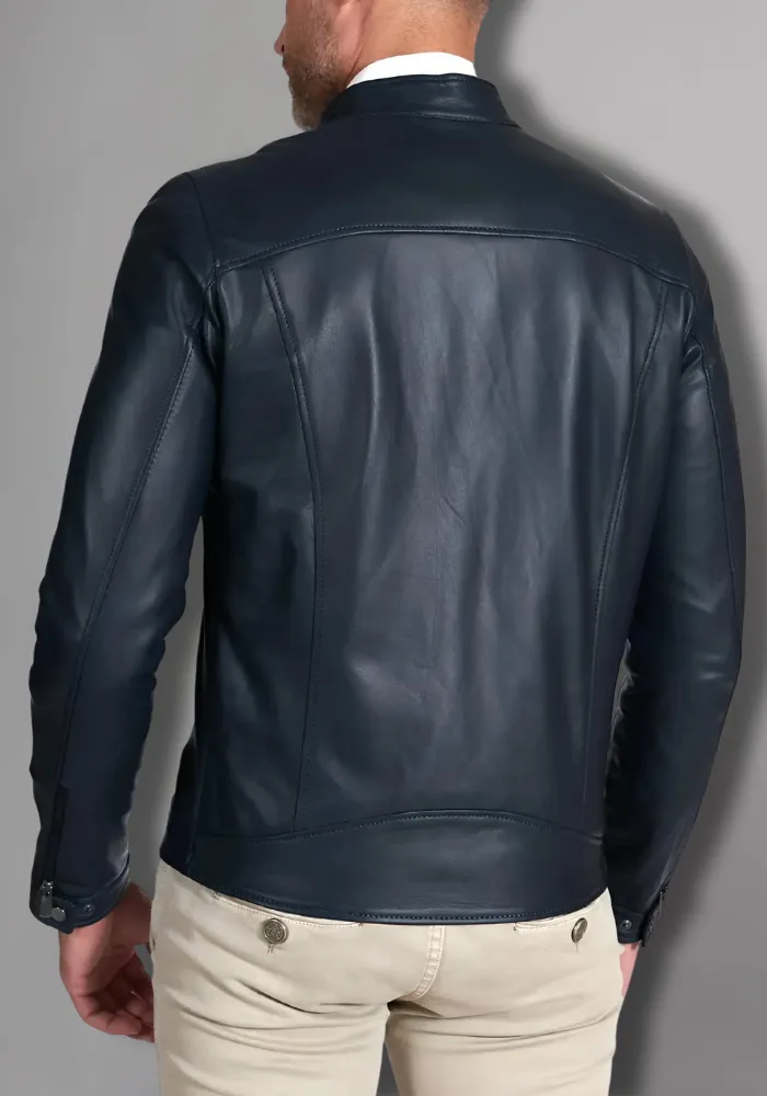 Mens Vintage Motorcycle Cafe Racer  Leather Jacket