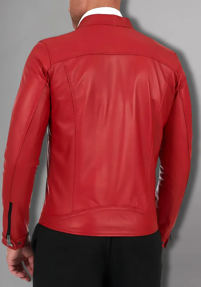 Mens Vintage Motorcycle Cafe Racer  Leather Jacket