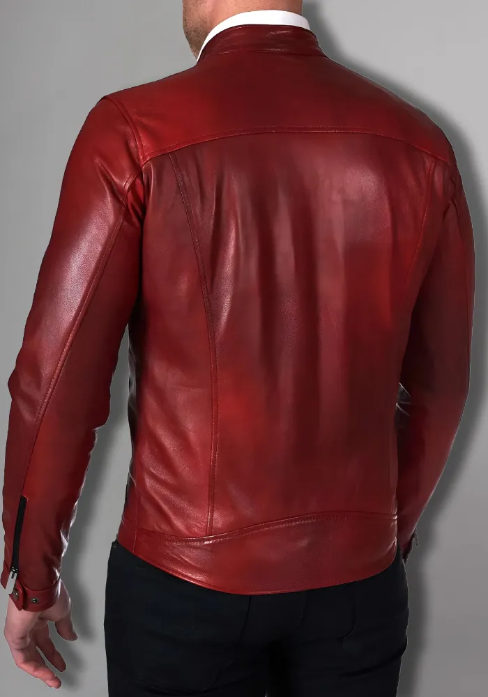 Mens Vintage Motorcycle Cafe Racer  Leather Jacket