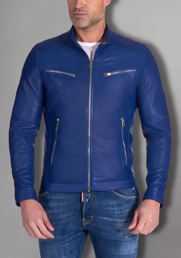 Mens Vintage Motorcycle Cafe Racer  Leather Jacket