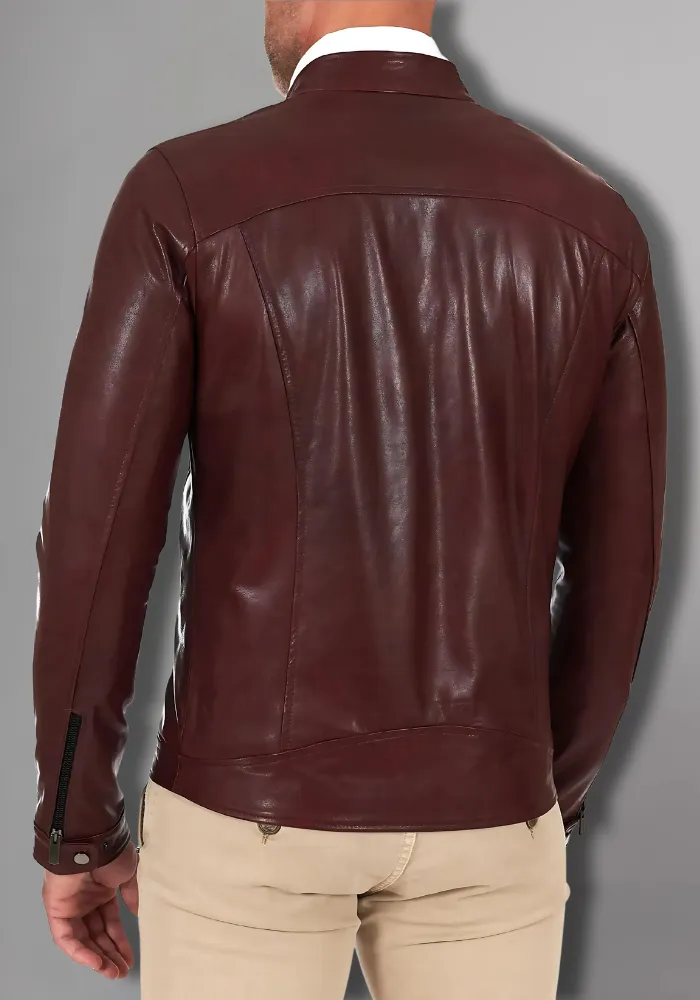 Mens Vintage Motorcycle Cafe Racer  Leather Jacket
