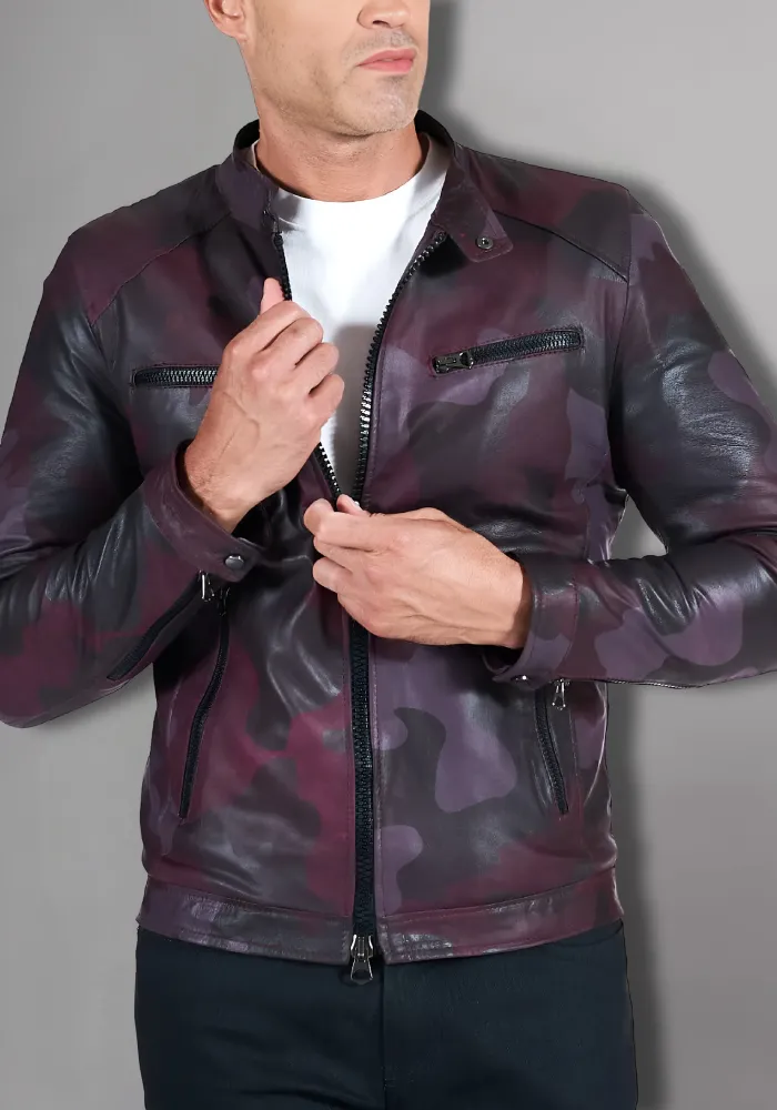Mens Vintage Motorcycle Cafe Racer  Leather Jacket