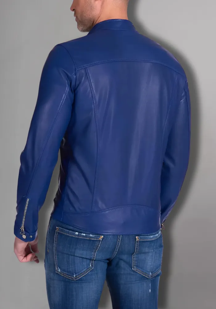 Mens Vintage Motorcycle Cafe Racer  Leather Jacket