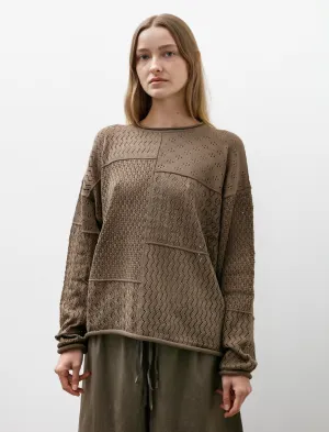 Mix Pointelle Crewneck Earth