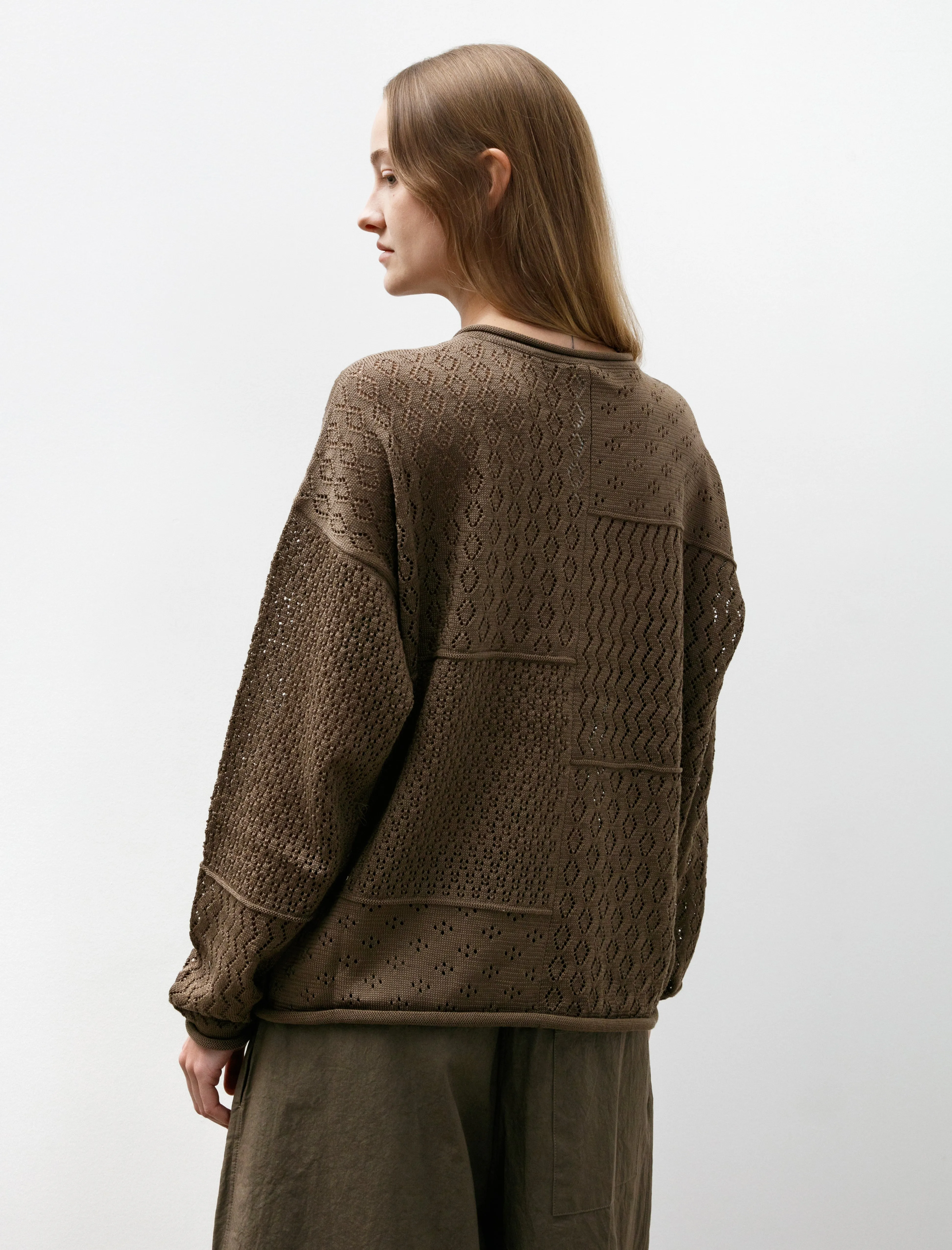 Mix Pointelle Crewneck Earth
