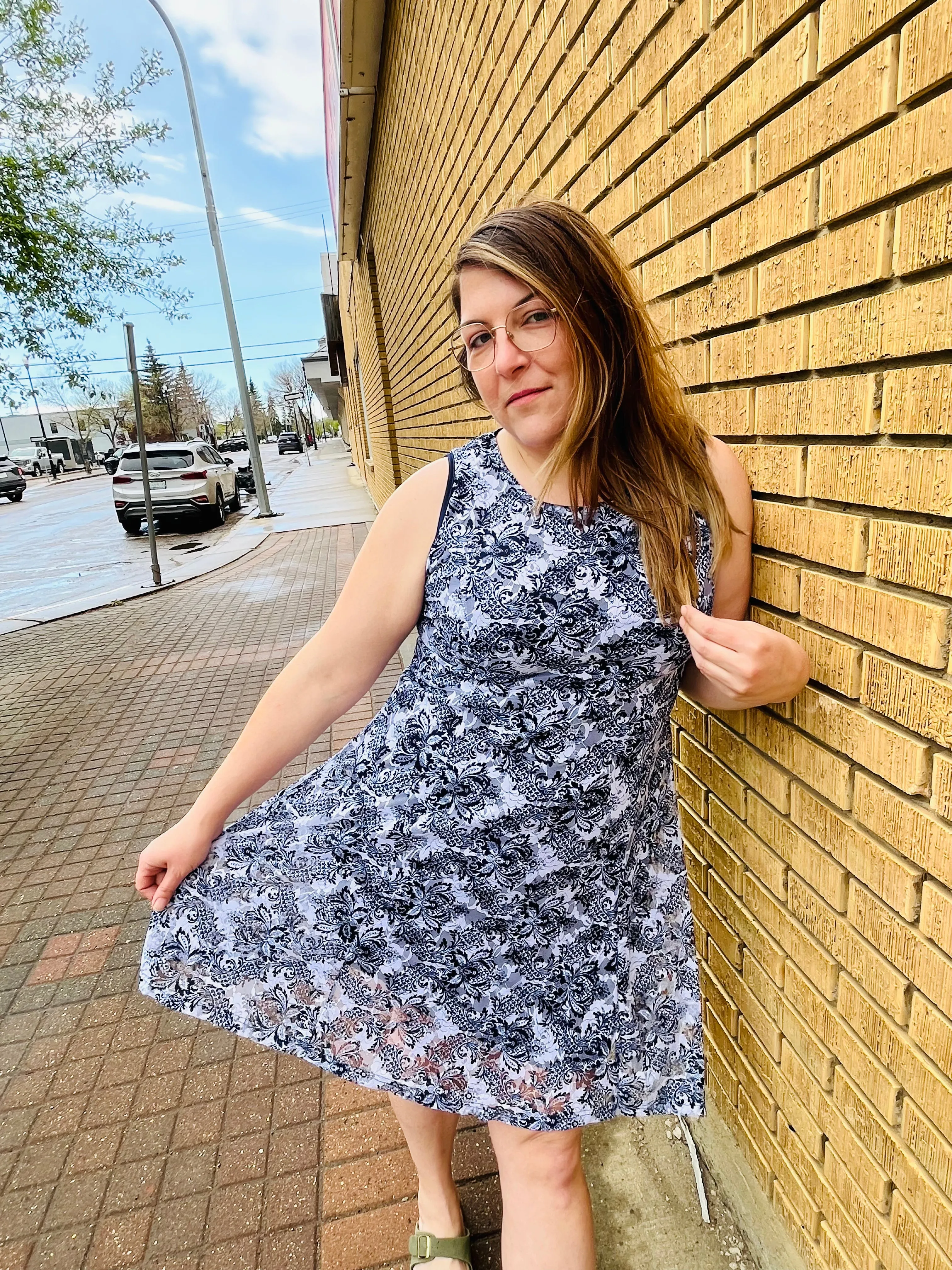 Navy Floral Dress Papa Fashions Lace