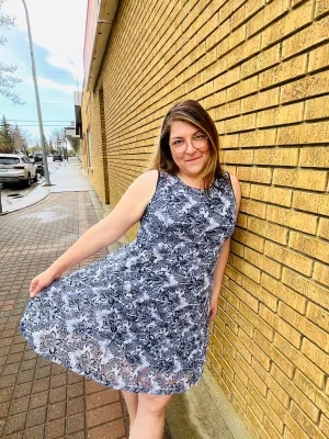 Navy Floral Dress Papa Fashions Lace
