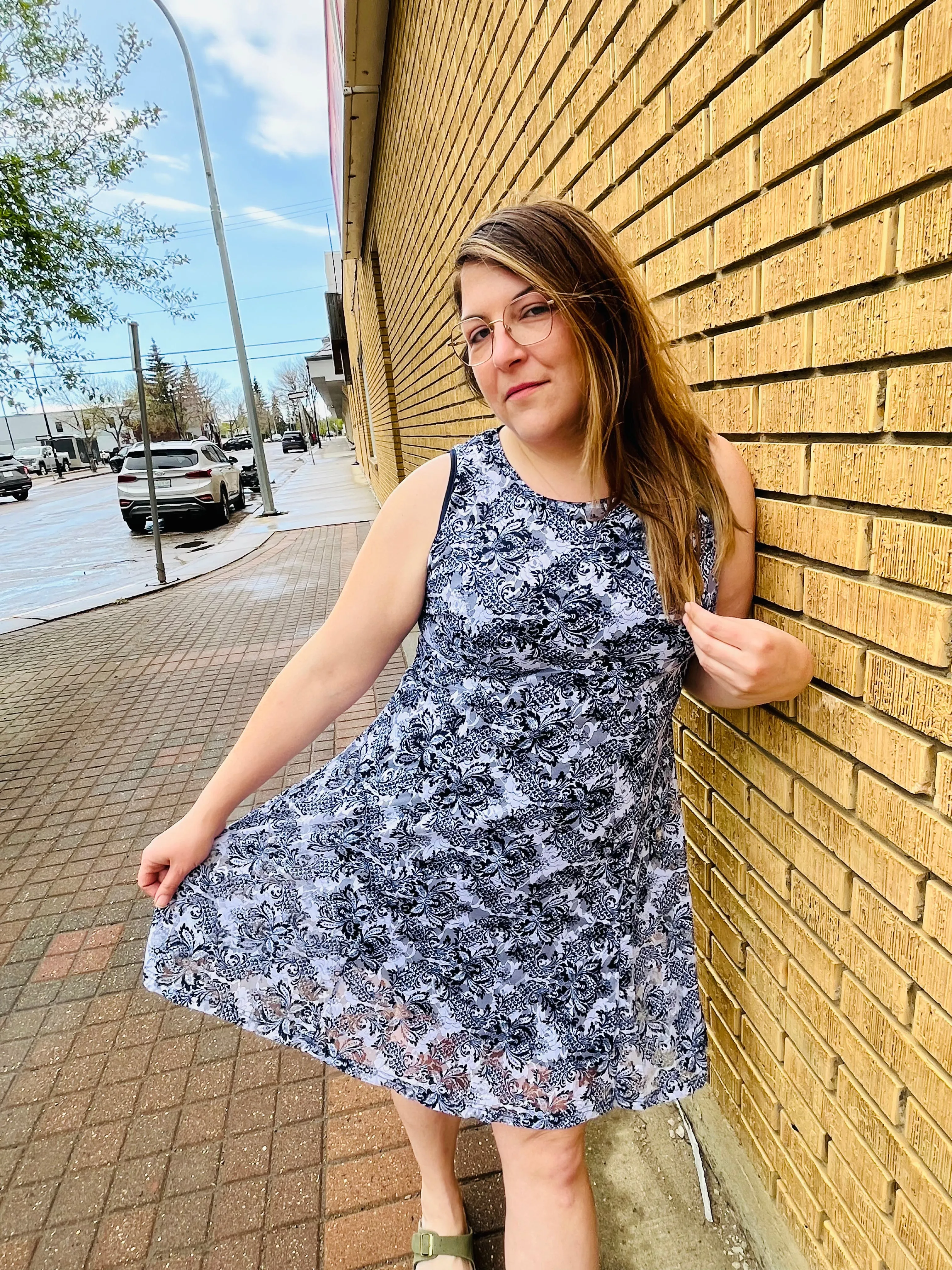 Navy Floral Dress Papa Fashions Lace